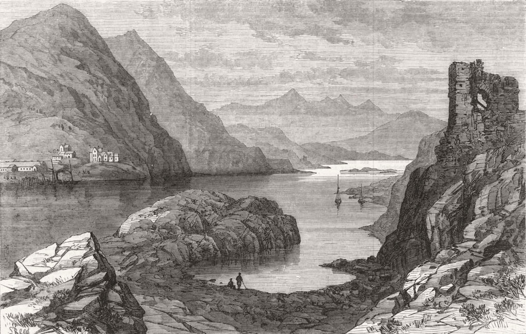 SCOTLAND. Skye Railway. Strome Ferry, station 1870 old antique print picture